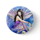 fairy, purple, blue, skull, goth, gothic, moth,