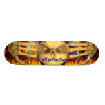 Skull Fire Name Toy Blocks Design Skate Board