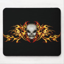 Skull Flames - black back mousepads