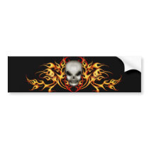 Skull Flames bumper stickers
