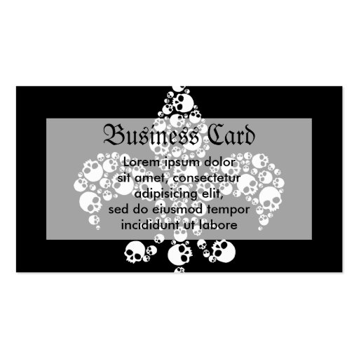 Skull Fleur De Lis Business Card