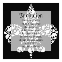Skull Fleur De Lis Custom Invite
