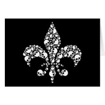 Skull Fleur De Lis Greeting Card