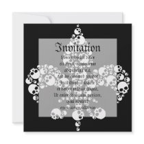 Skull Fleur De Lis Custom Invite