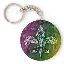 Skull Fleur De Lis Key Chains
