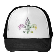Skull Fleur De Lis Mesh Hats