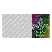 Skull Fleur De Lis Customized Photo Card