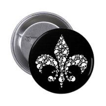 Skull Fleur De Lis Pin