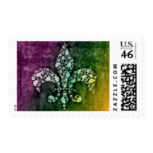 Skull Fleur De Lis Stamp