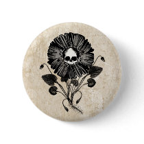 Skull Flower buttons by opheliasart Skull Flower buttons