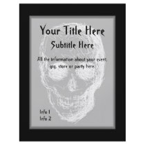 Skull Flyer! White Black. Customize to your needs!
