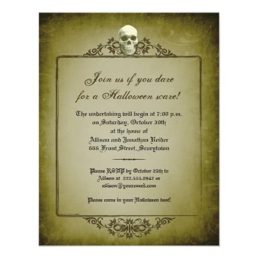 Skull Frame Halloween Invitation