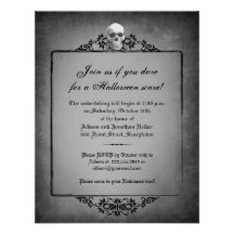 Skull Frame Halloween Invitation