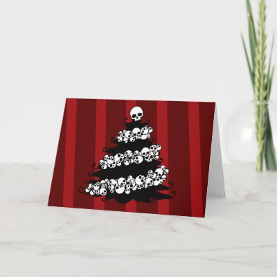 Skull Garland Christmas Tree cards