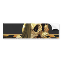 Skull Gold Checks Bumper Sticker bumper stickers by StickyStuff Skull Gold Checks Bumper Sticker bumper stickers