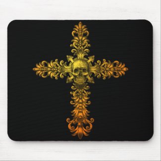 Skull Gold Cross mousepad
