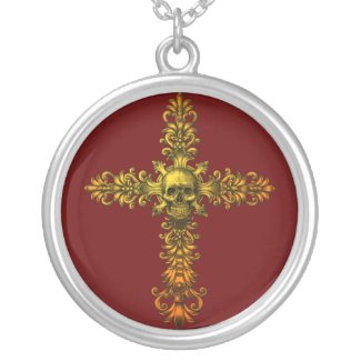 Skull Gold Cross necklace