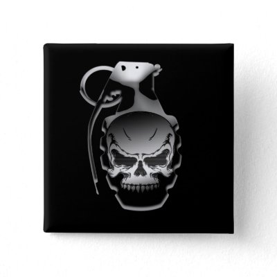 Skull Grenade Pinback Buttons