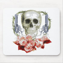 SKULL GUNS and ROSES mousepads by nassosvakalis SKULL GUNS and ROSES mousepads