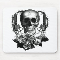 SKULL GUNS and ROSES mousepads by nassosvakalis SKULL GUNS and ROSES mousepads
