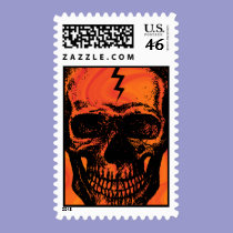Skull Halloween Postage postage by MidnightAkita Skull Halloween Postage postage