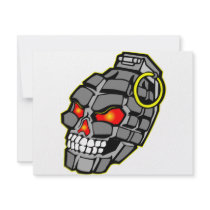 Skull Hand Grenade invitations