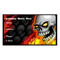 skull, skeleton, skelleton, skulls, demon, skateboard, fire, dark, evil, head, business, card, fantasy, face, flame, flamed, dead, Visitkort med brugerdefineret grafisk design