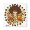 Skull Headdress 2 Magnet by brev87 Skull Headdress 2 Magnet