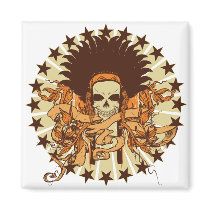 Skull Headdress 2 Magnet by brev87 Skull Headdress 2 Magnet