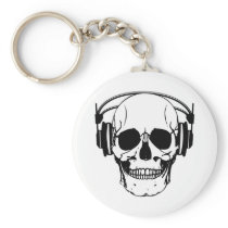Skull Headphones Keychain