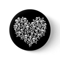 Skull Heart Pins
