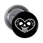 Skull Heart Dark Button