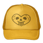 Skull Heart Grey Trucker Hat