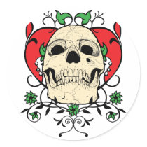 Skull Heart Grunge stickers by thomascarlson Skull Heart Grunge stickers
