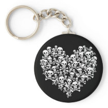 Skull Heart Key Chain