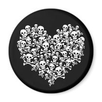 Skull Heart Refrigerator Magnet