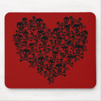 Skull Heart Mouse Pads