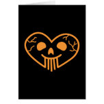 Skull Heart Orange Folding Card 2