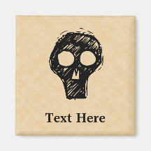 Skull illustration motif. fridge magnet