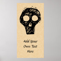 Skull illustration motif. poster