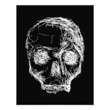 Skull in Black and White. Personalized Announcement