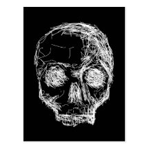 Skull in Black and White. Postcard