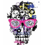 skull in color t-shirt