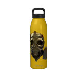 Skull in Gas Mask Water Bottle
