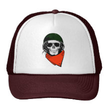 Skull in helmet hats
