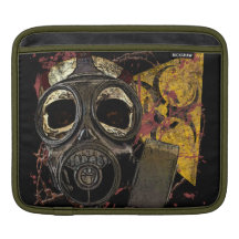 Skull in Respirator Biohazard Gasmask Sleeves For iPads