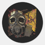 Skull in Respirator Round Sticker