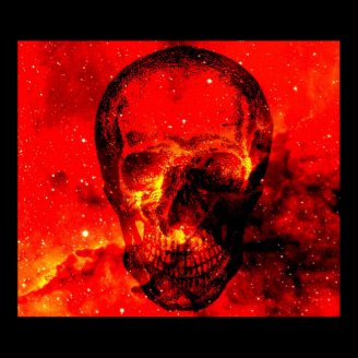 Skull in Space Nebula Print