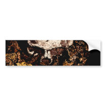 Skull in the Leaves Bumper Sticker