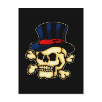 Skull in Top Hat Postcards